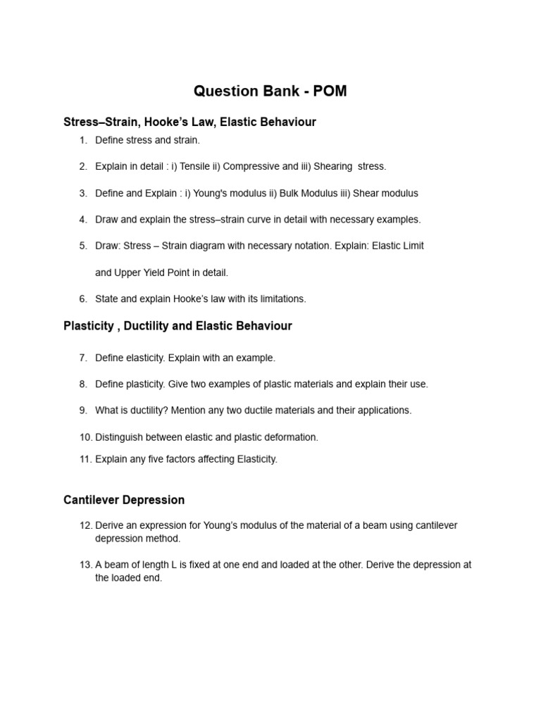 POM Question Bank | PDF