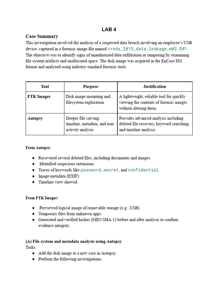 Katrina Alex 2341638 - Lab 4 - Analyzing Digital Forensic Evidence ...