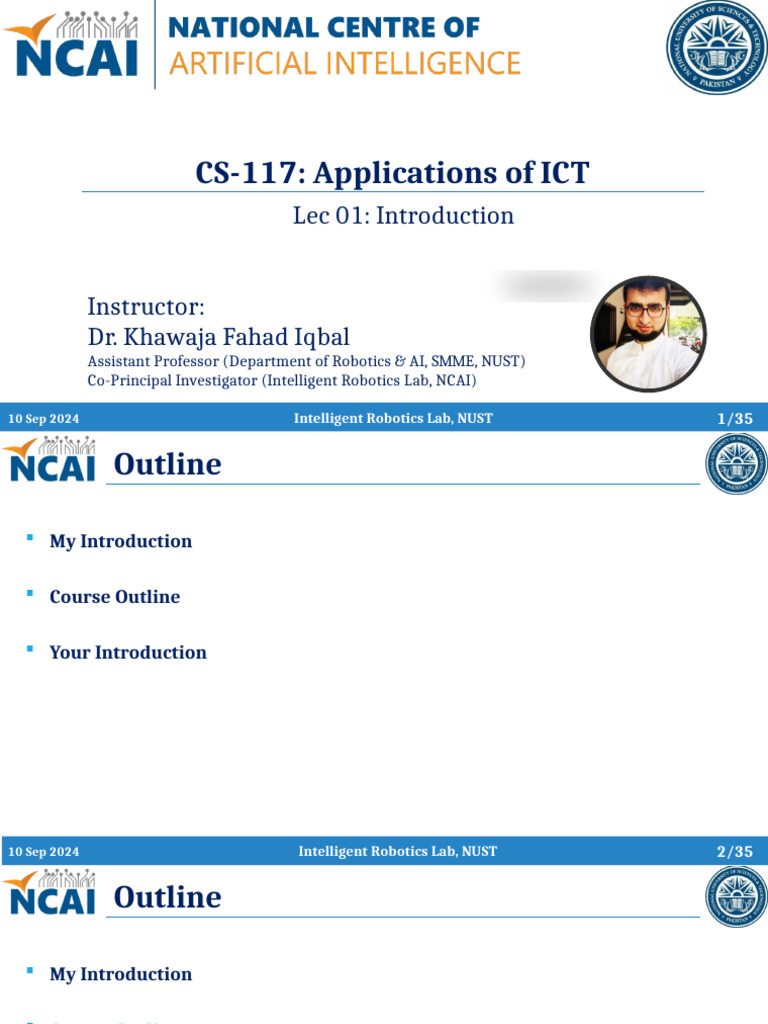 ICT Applications Course Overview | PDF | Robot | Robotics