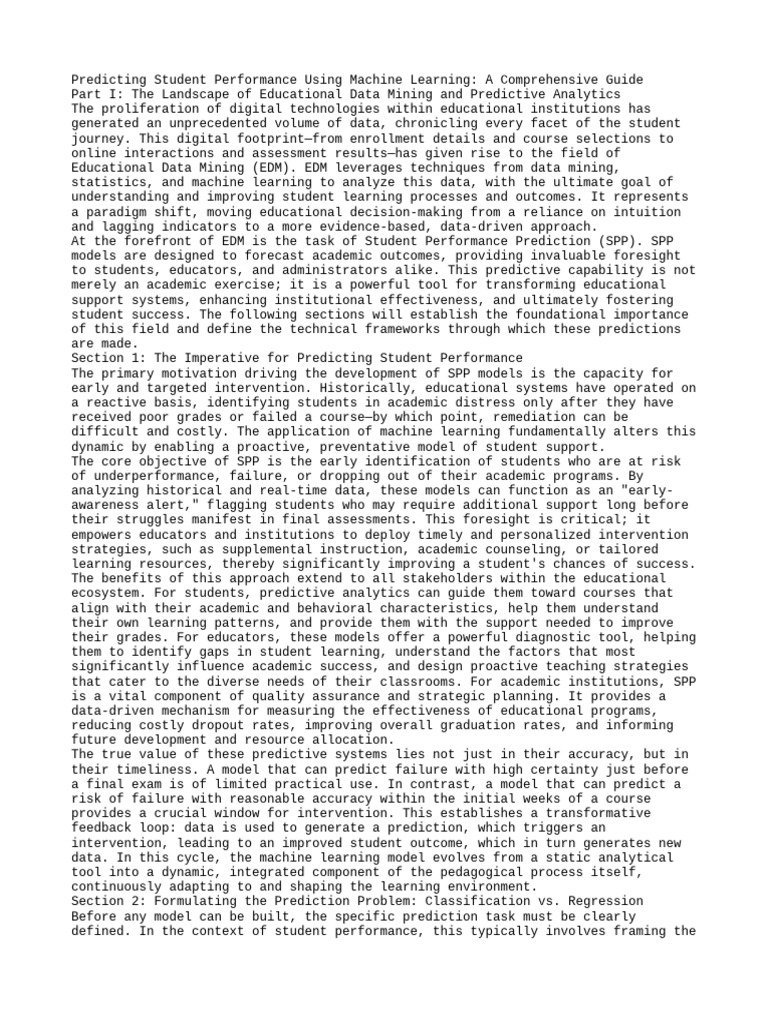 Predicting Student Performance with ML | PDF | Machine Learning ...