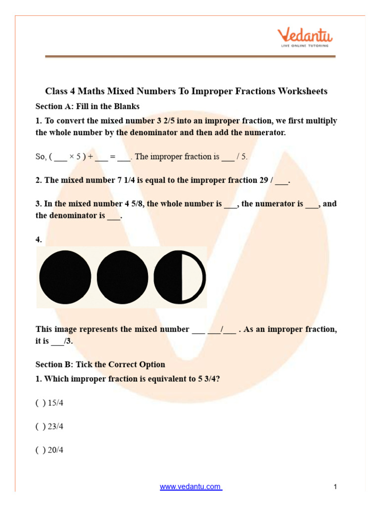 Class 4 Mixed to Improper Fractions | PDF | Mathematics | Division ...