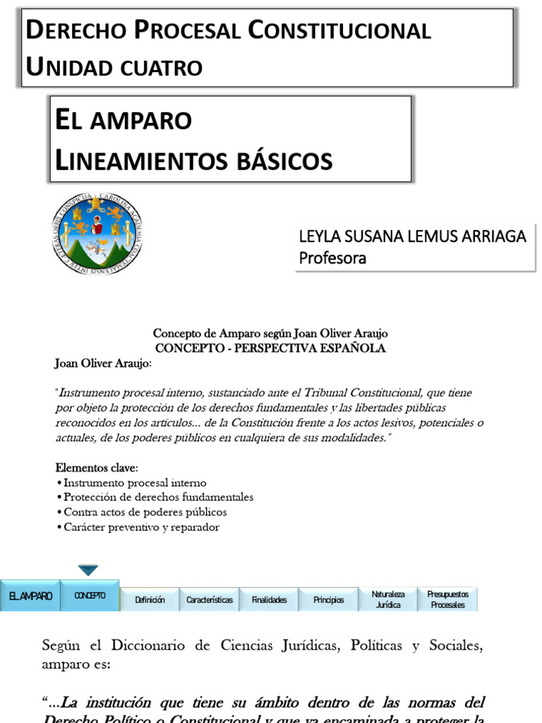 Unidad 4 Amparo y Proceso de Amparo | PDF | Ley procesal | Derecho ...