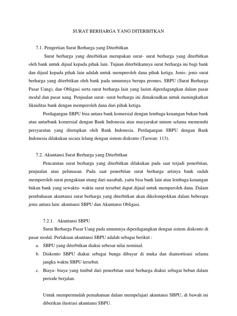 Surat Berharga Yang Diterbitkan