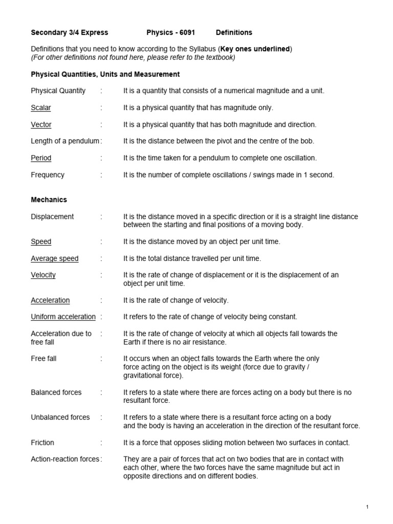 Essential Physics Definitions for Students | PDF | Radioactive Decay ...
