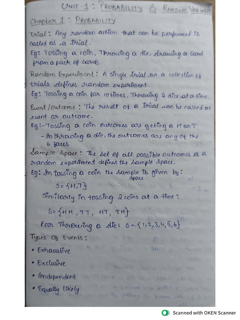 P&S Unit 1 | PDF