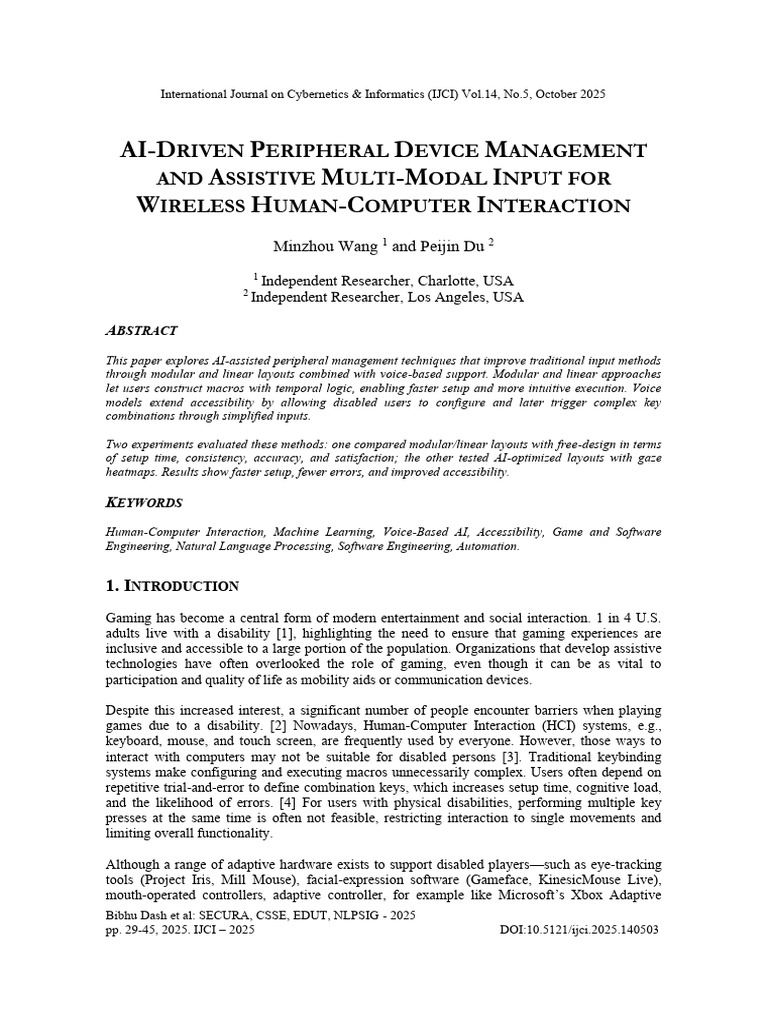 AI-Enhanced Input for Accessible Gaming | PDF | Accessibility ...
