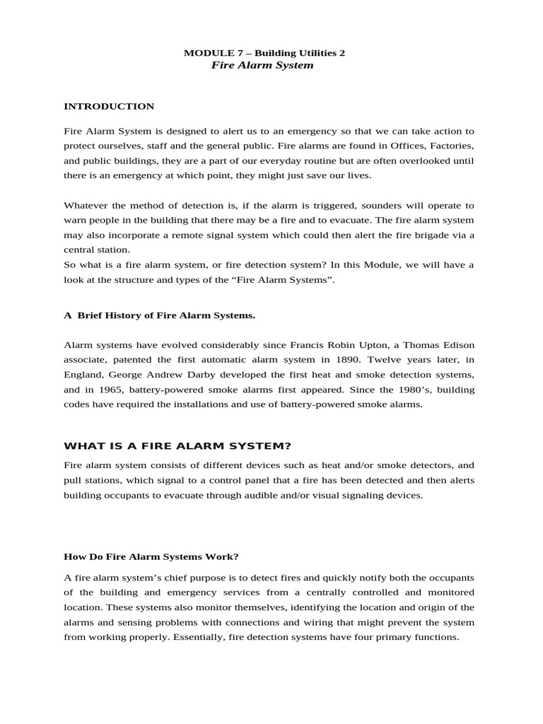 Fire Alarm System Overview and Components | PDF | Sensor | Measuring ...