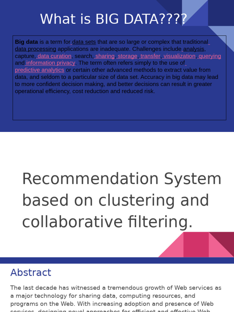 Big Data and Cluster-Based Recommendations | PDF | Cluster Analysis ...