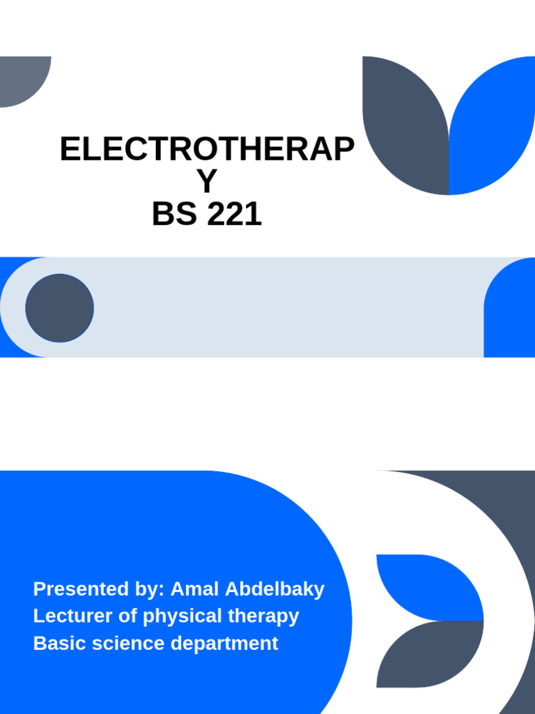 Electrotherapy Lec 1 | PDF | Amplitude | Electric Current