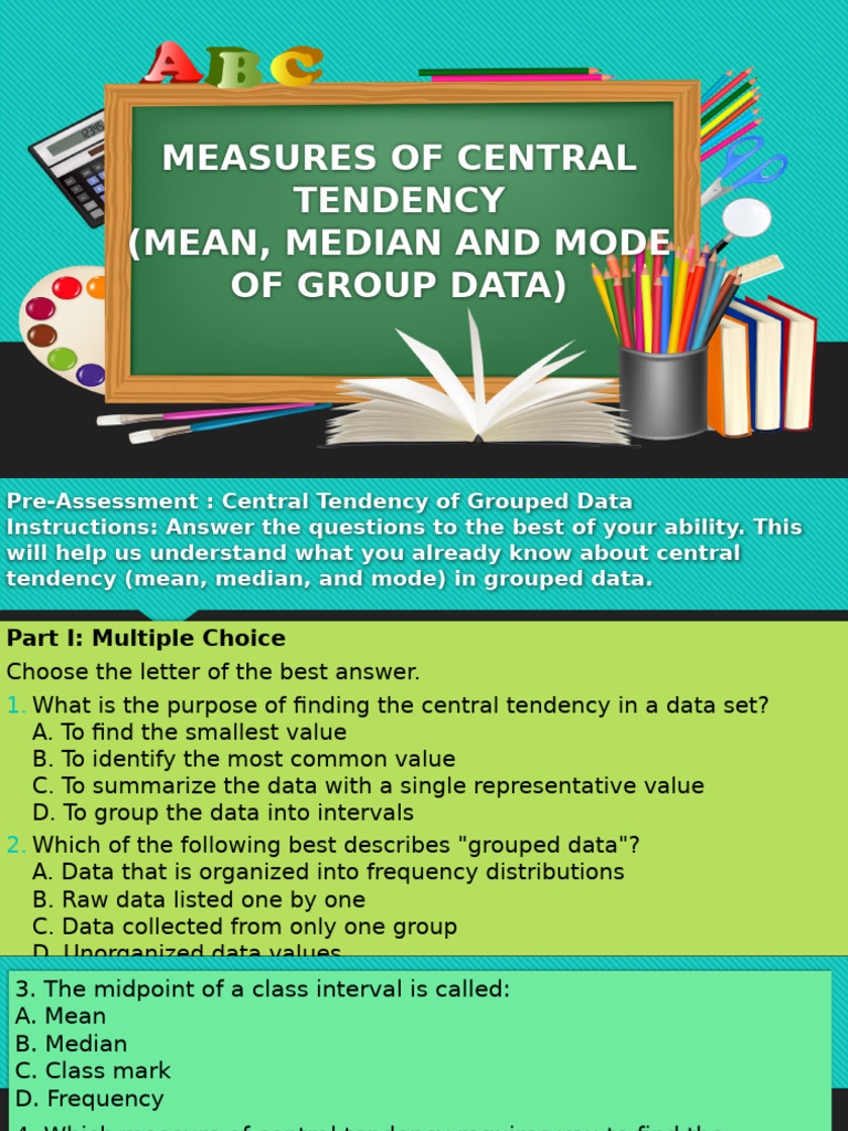 F6. Measure of Central Tendency Group Data | PDF | Mode (Statistics) | Mean