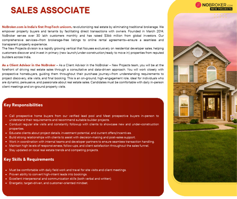 Real Estate Sales Associate Role | PDF | Sales | Business