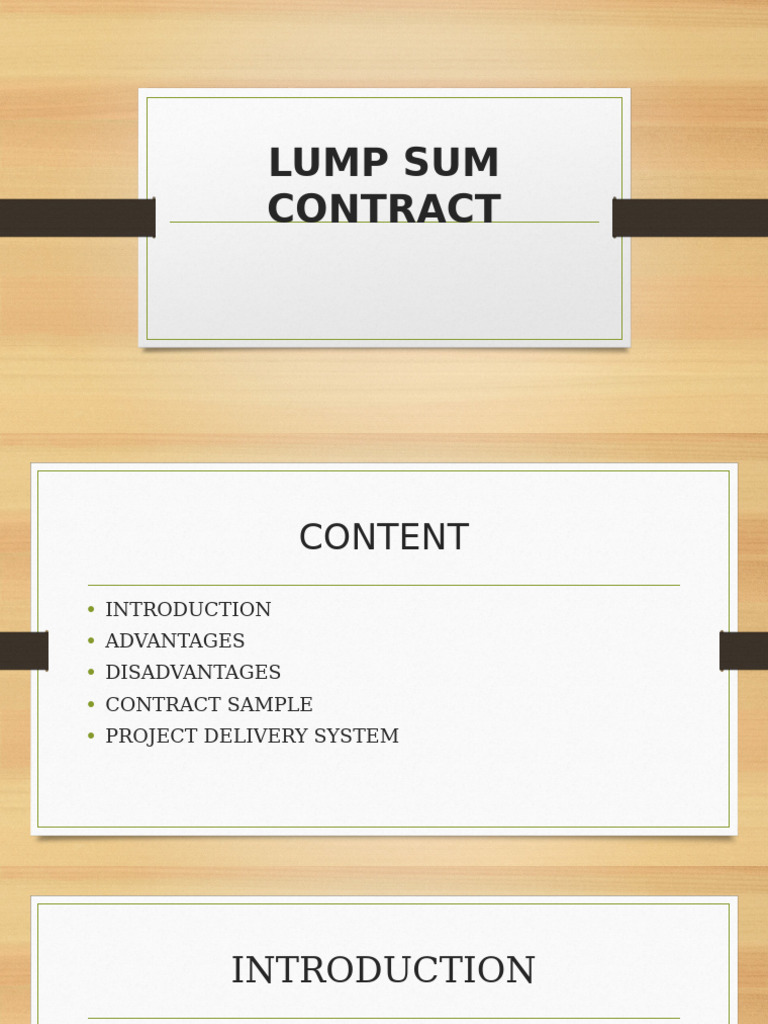Group2 - Lump Sum Contract | PDF