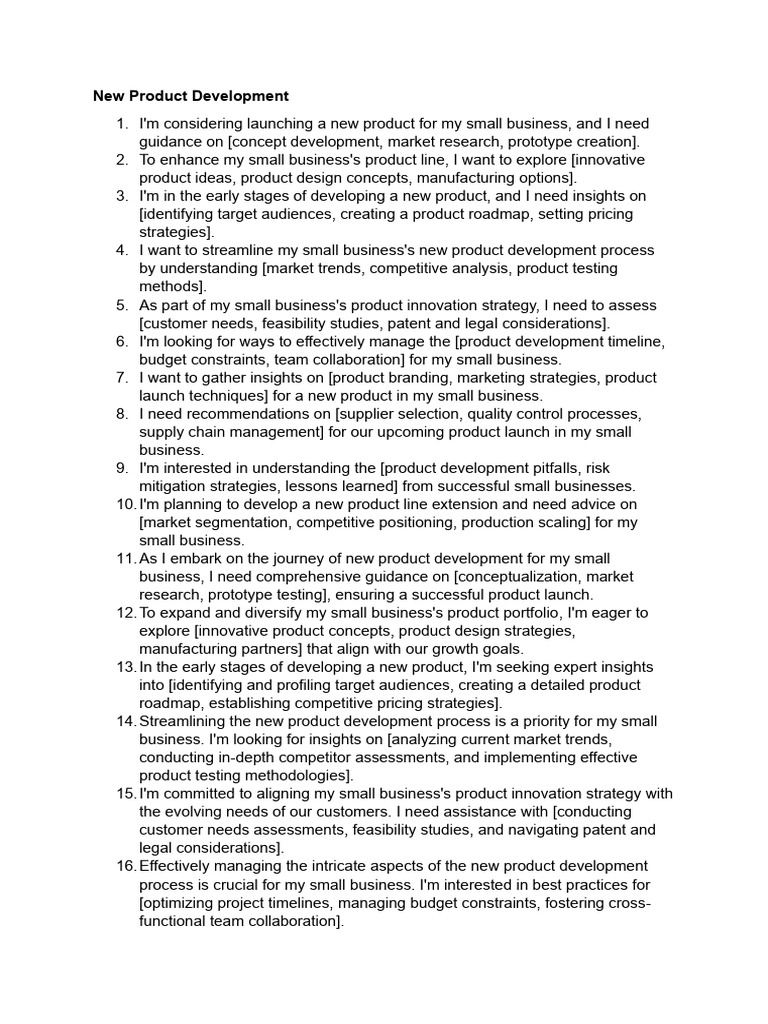 New Product Development Guide for Small Businesses | PDF | New Product ...
