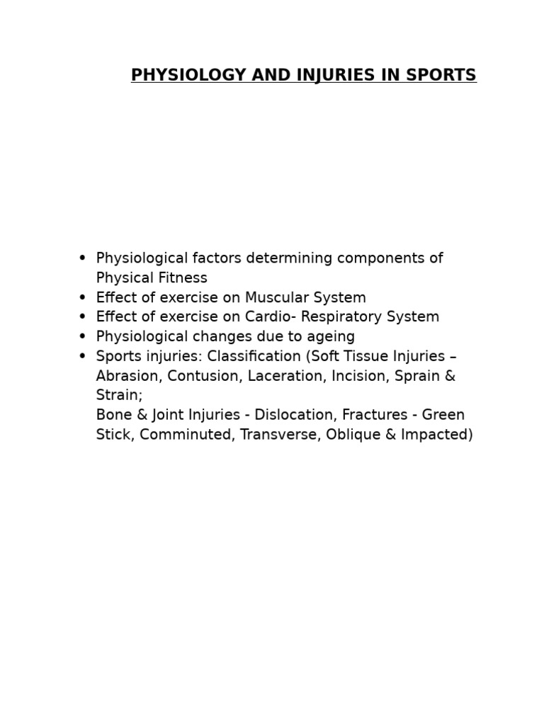 Sports Physiology and Injury Overview | PDF | Skeletal Muscle ...