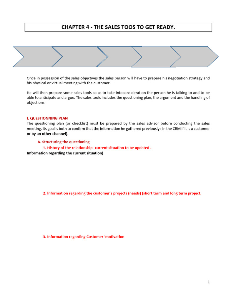 2024 Chap4 The Sales Toosls STUDENT | PDF | Sales | Argument