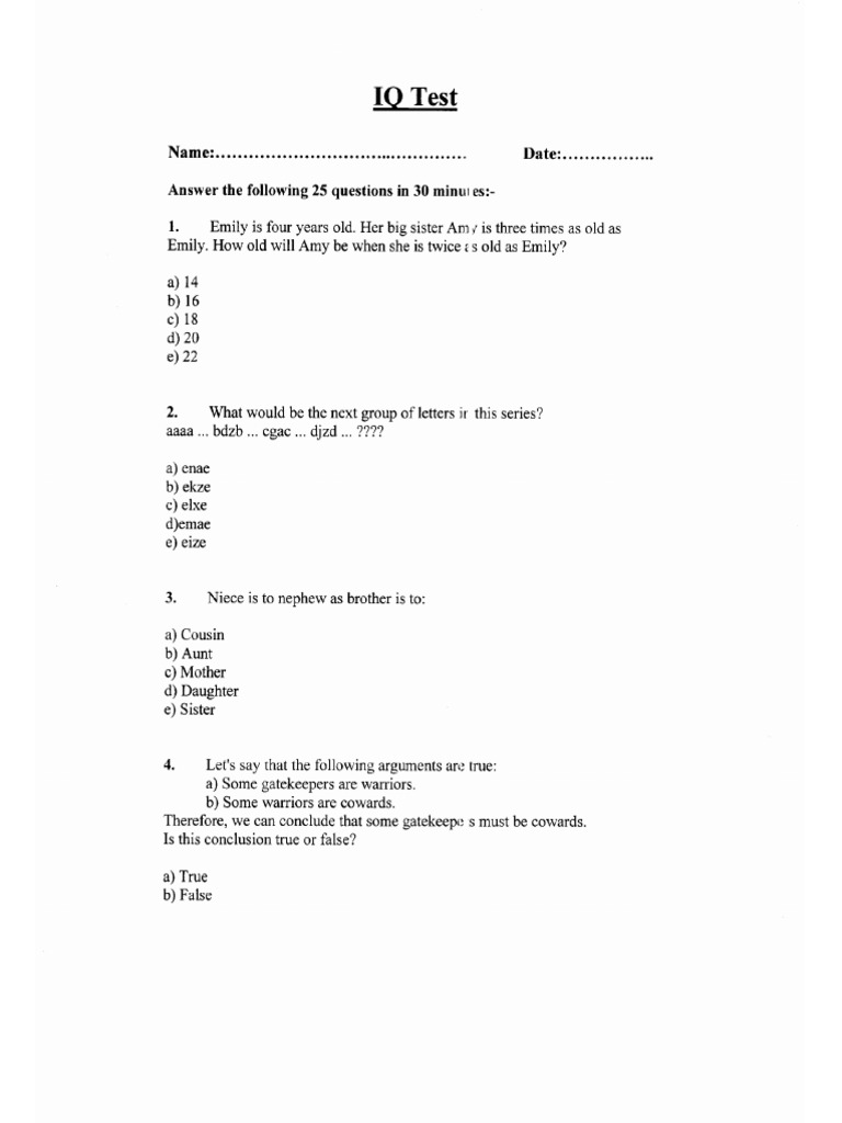 IQ Test | PDF