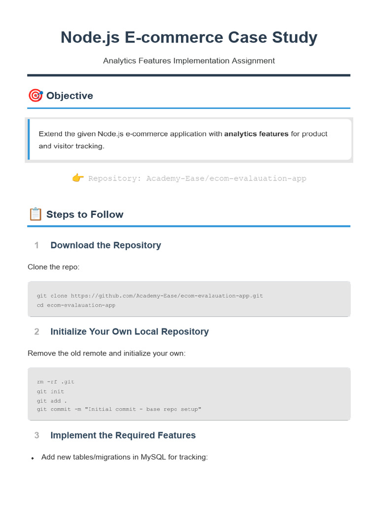 Node - Js E-Commerce Case Study Assignment | PDF