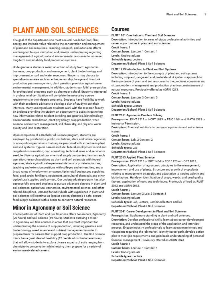 Plant and Soil Sciences Overview | PDF | Agronomy | Plant Breeding