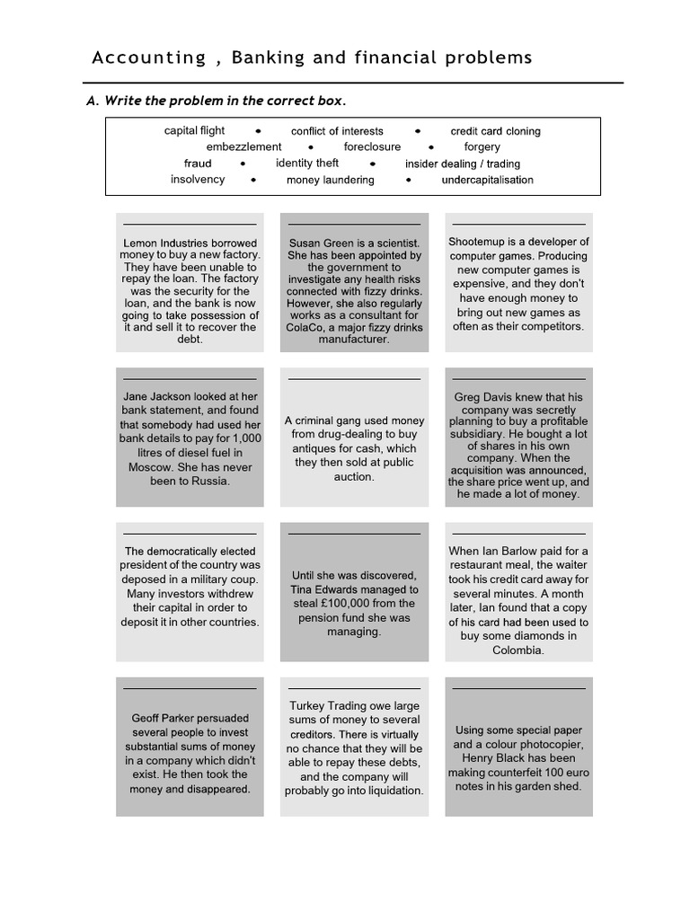 Assignment Accounting, Banking and Financial Problems | PDF ...
