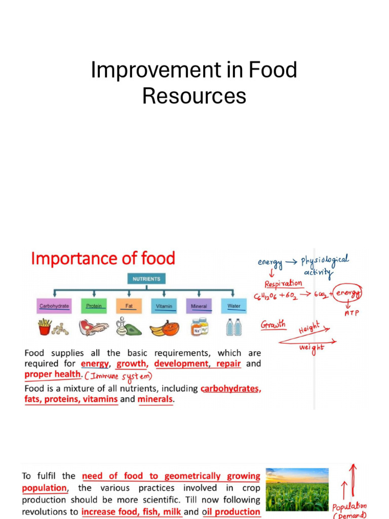 Improvement in Food Resources | PDF