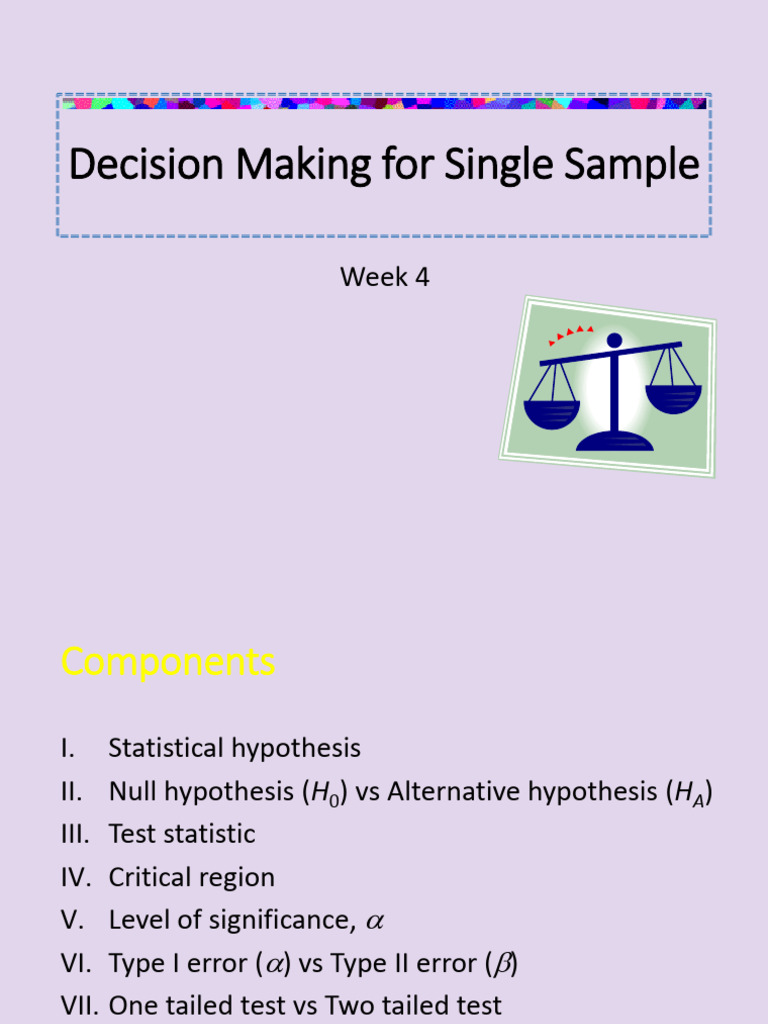 Single Sample Hypothesis Testing Guide | PDF | P Value | Statistical ...