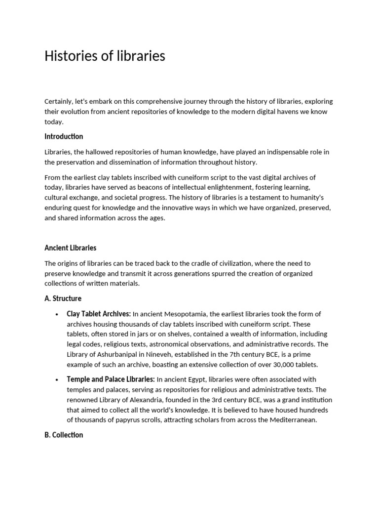 Evolution of Libraries Through History | PDF | Libraries | Books