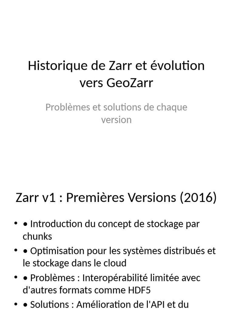 Évolution de Zarr vers GeoZarr | PDF
