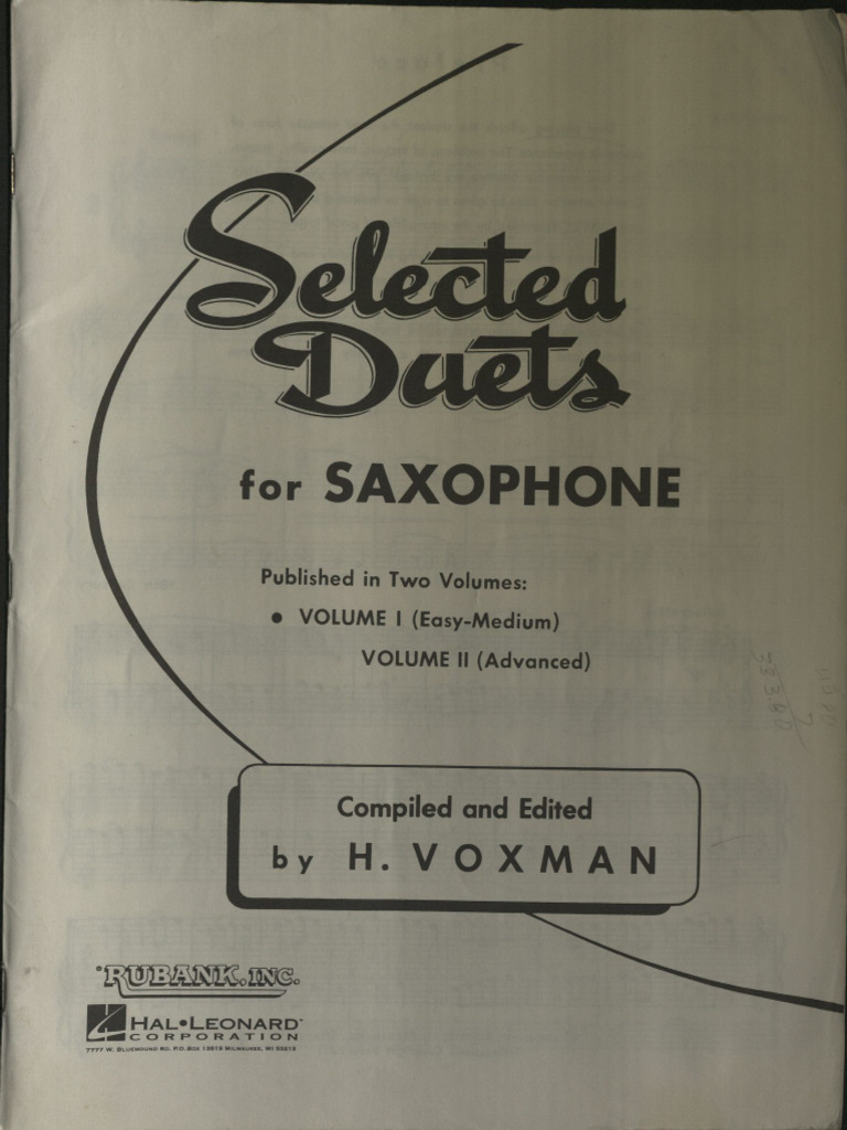 Selected Duets For Saxophone | PDF