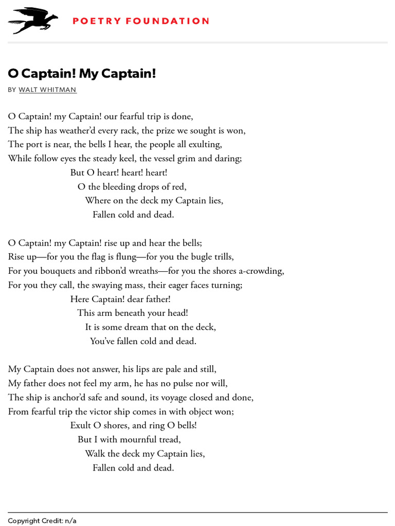 O Captain! My Captain! - The Poetry Foundation | PDF