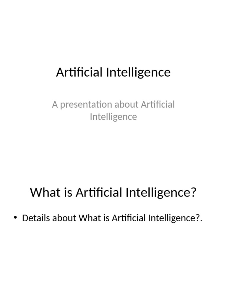 Overview of Artificial Intelligence | PDF