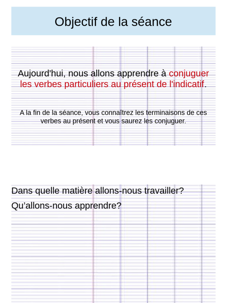 Conjugaison des verbes au présent | PDF | Verbe | Morphologie
