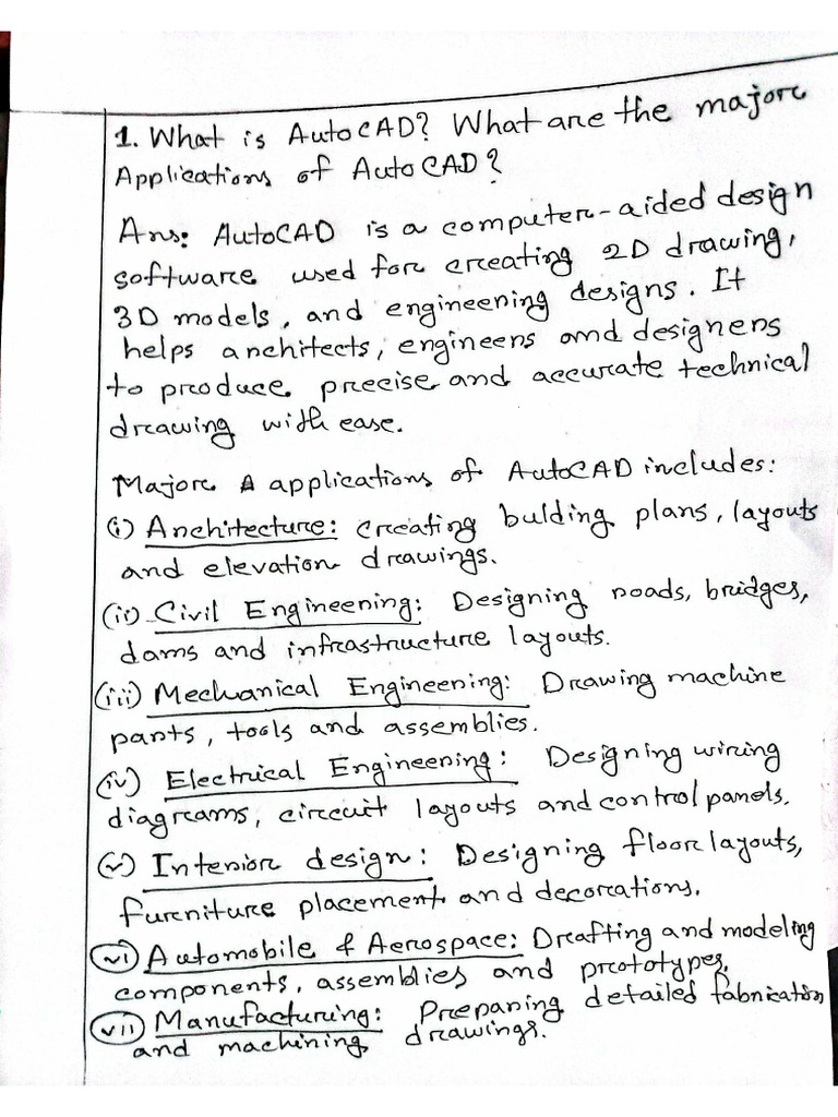 AutoCAD (Lab Report+ Assignment) Both Are Same | PDF