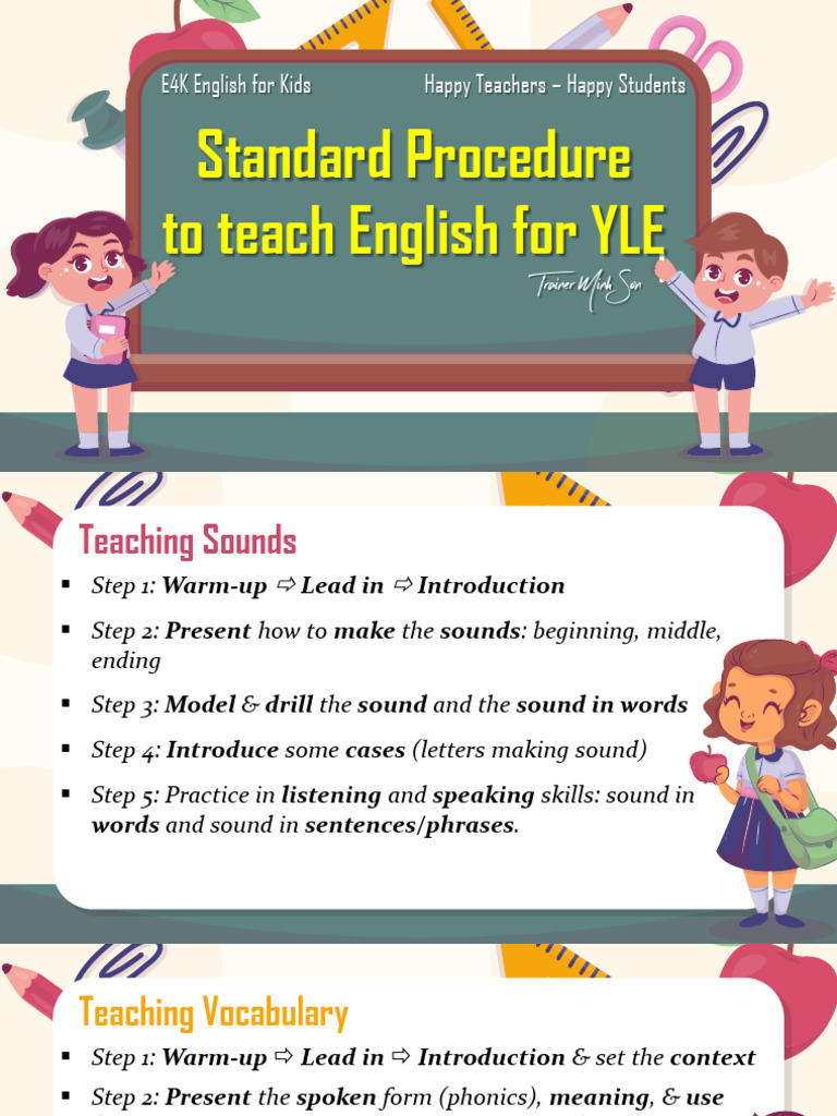 Standard Procedure To Teach English For YLE FULL | PDF | English ...