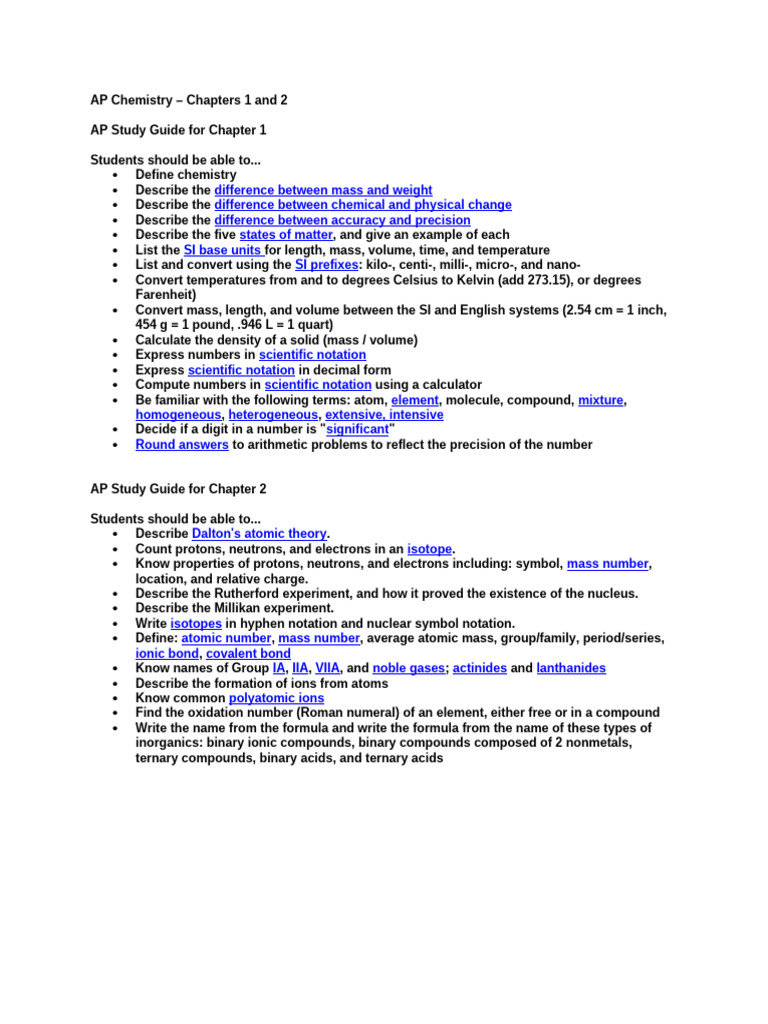 AP Chapters 1 and 2 | PDF | Chemical Compounds | Proton