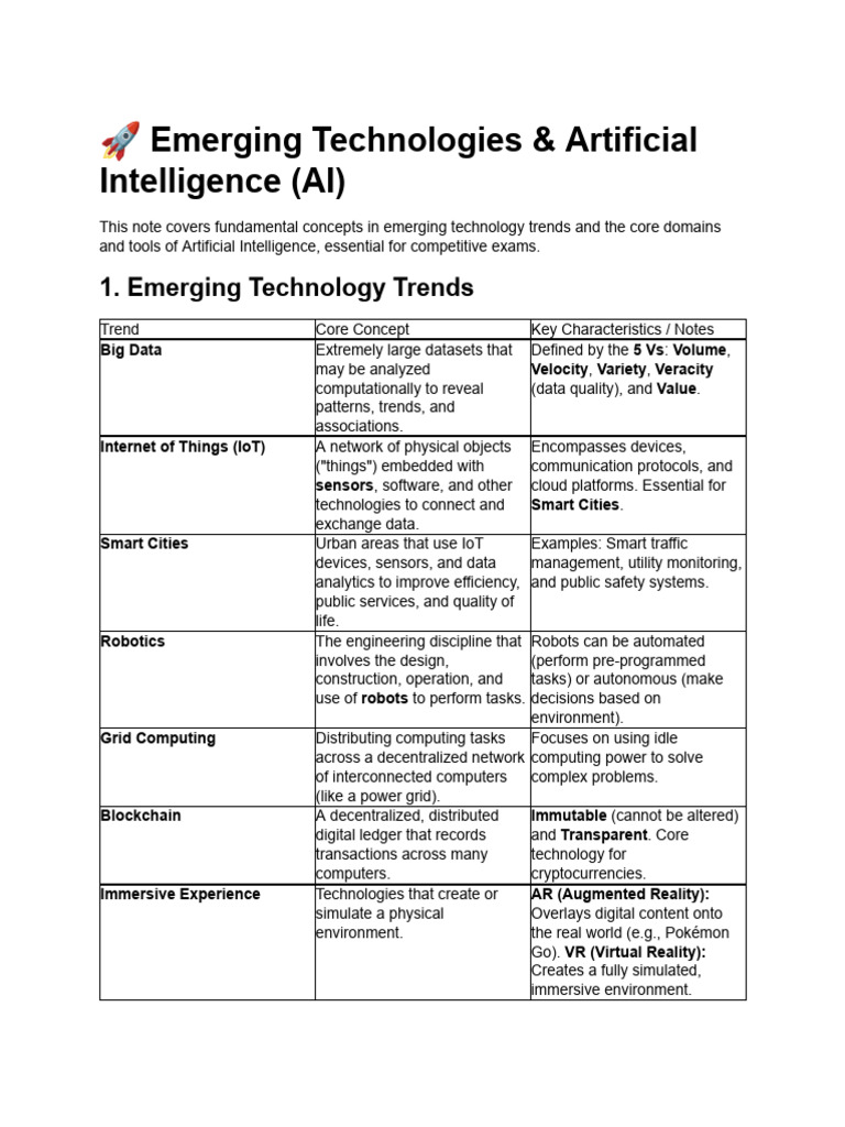 AI and Emerging Tech Trends Guide | PDF | Artificial Intelligence ...