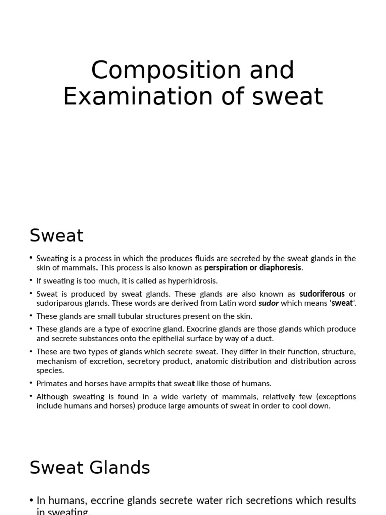 Sweat Glands: Composition & Functions | PDF | Glands | Animal Anatomy
