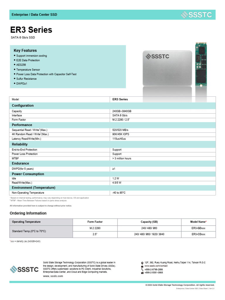 ER3系列产品介绍 | PDF | Solid State Drive | Computer Science