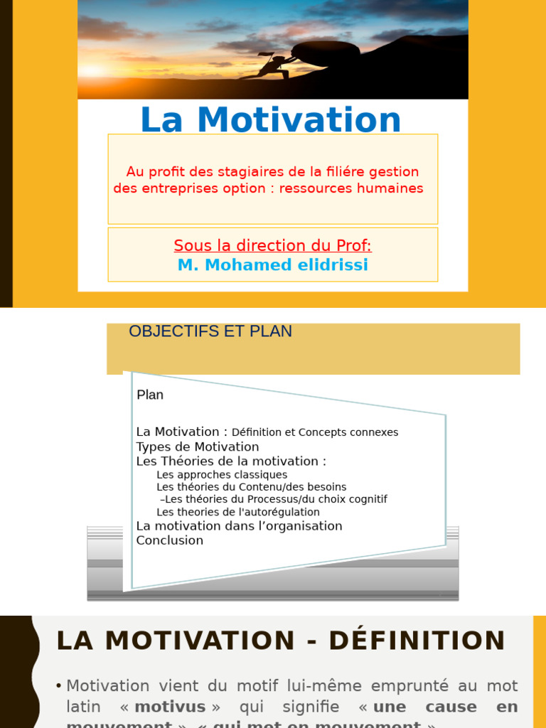 Comprendre la Motivation en Entreprise | PDF | Motivation | Motivant