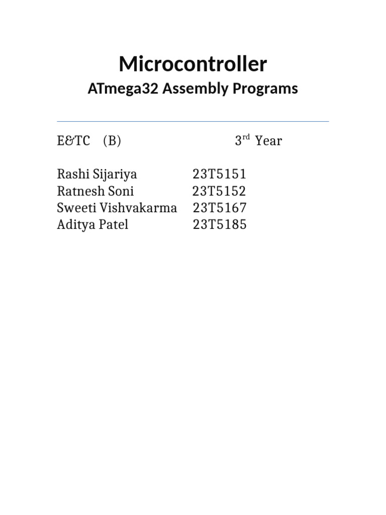 ATmega32 Assembly Program Guide | PDF | Debugging | Computing