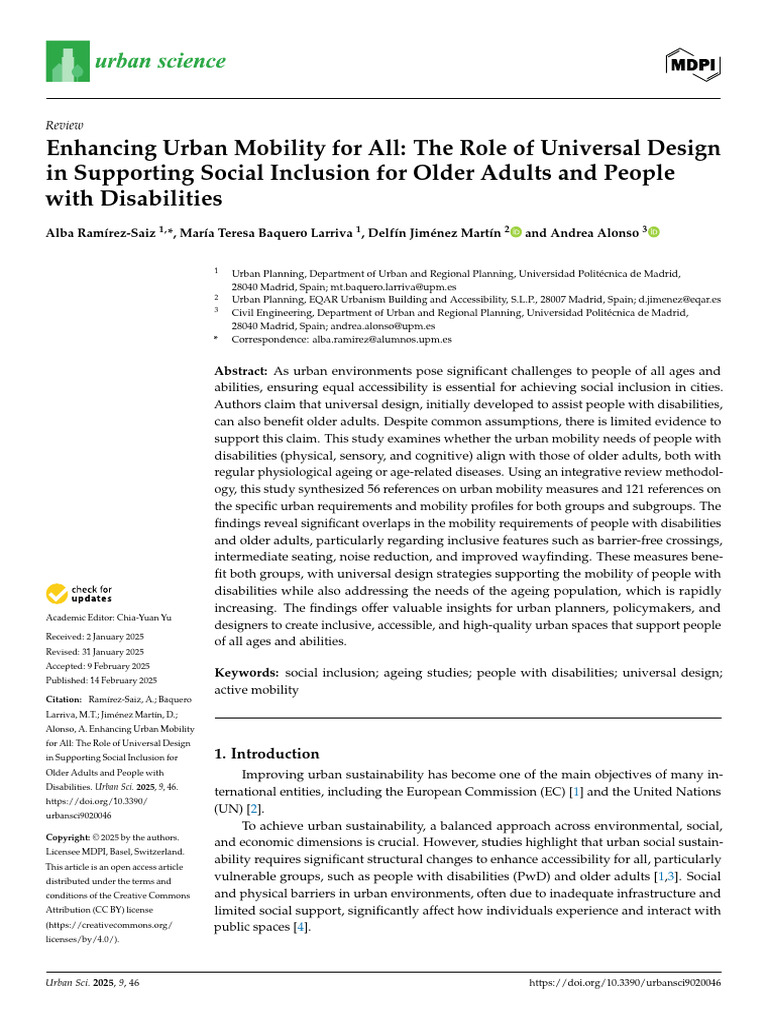 Universal Design for Urban Mobility Inclusion | PDF | Visual Impairment ...