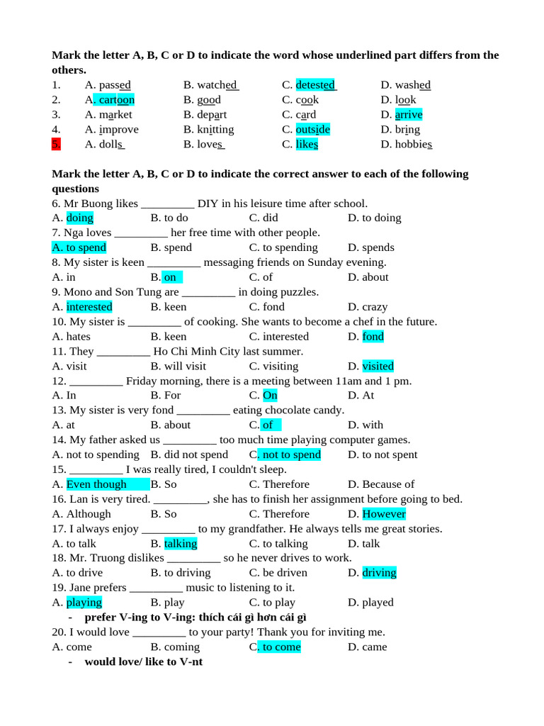 Vocabulary and Grammar Quiz | PDF | Chess Openings | Chess