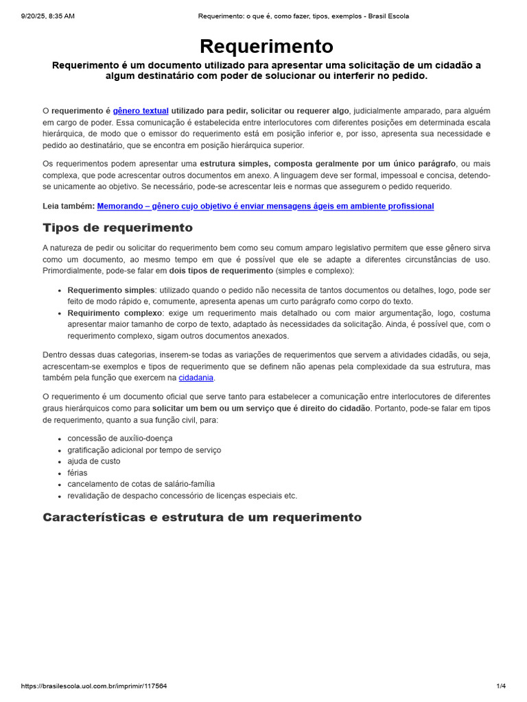 Como Fazer um Requerimento Formal | PDF | Comunicação | Gênero