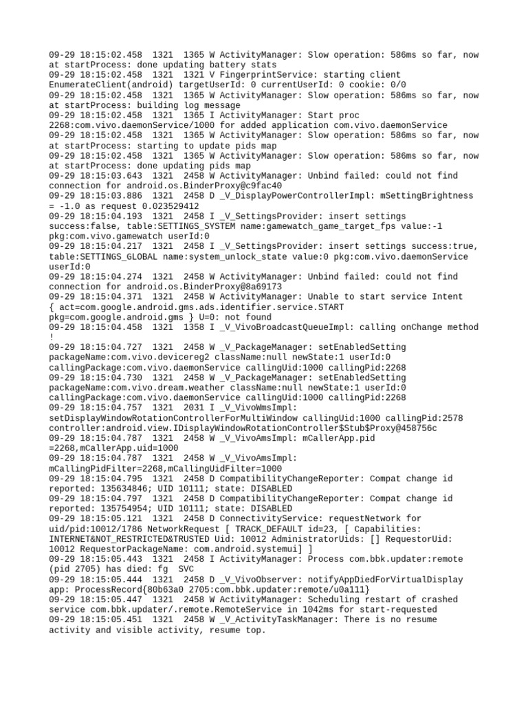 Android ActivityManager Logs Analysis | PDF | Software | Computer ...
