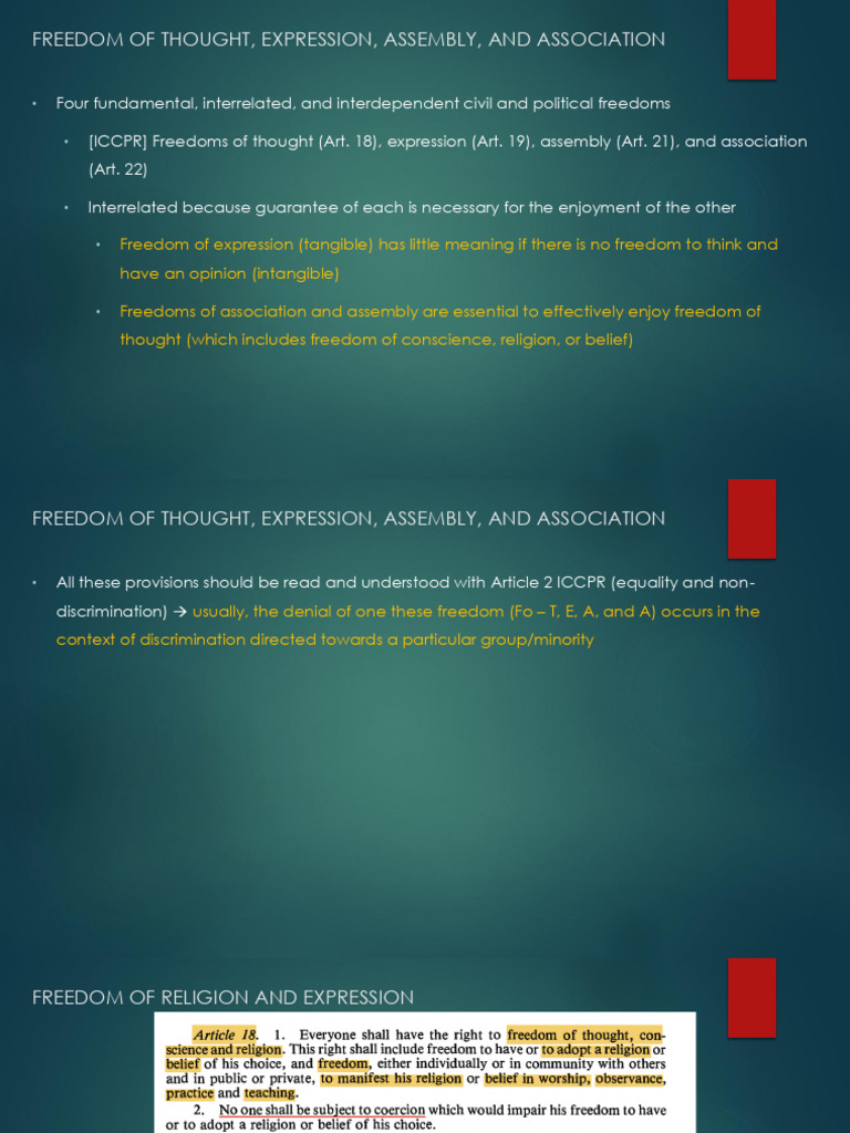 Civil and Political Freedoms Overview | PDF | Freedom Of Religion ...