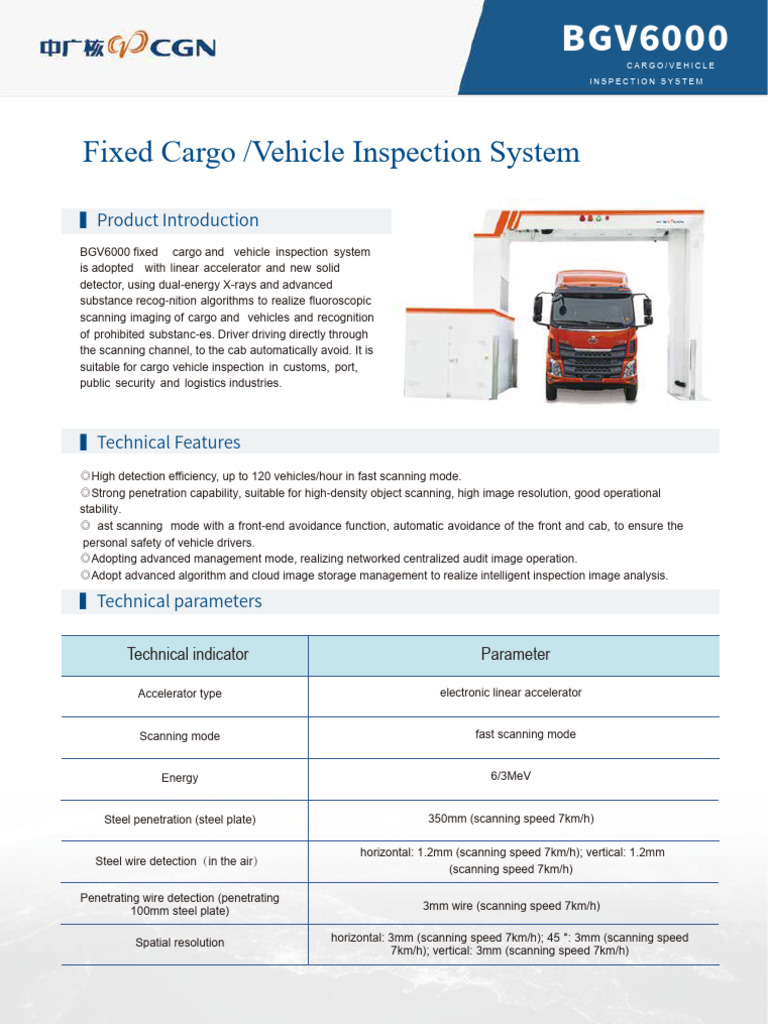BGV6000 Cargo and Vehicle Scanner | PDF | Applied And Interdisciplinary ...