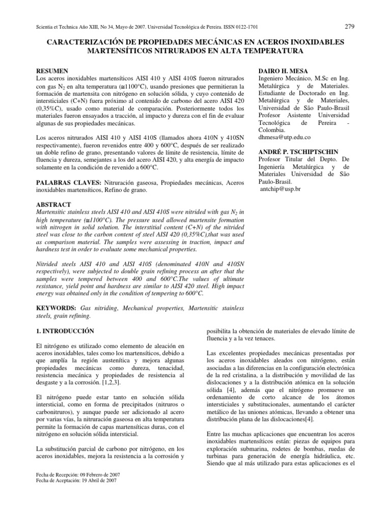 Aisi 410 | PDF | Tratamiento a base de calor | Acero