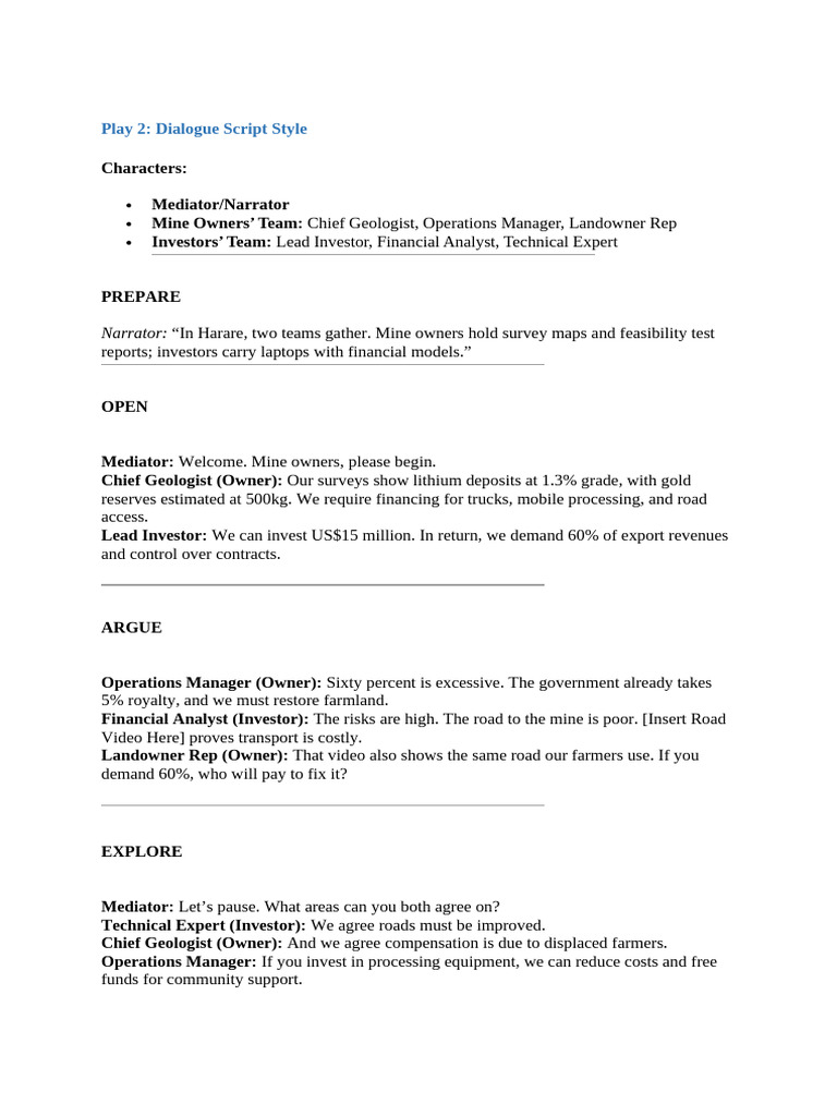 Play 2 Dialogue Script Style | PDF