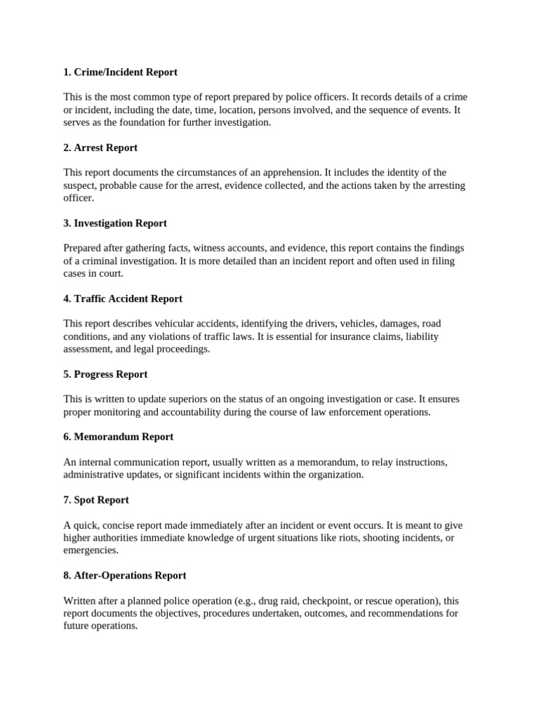 Police Report Writing Assignment Guide | PDF | Police | Witness