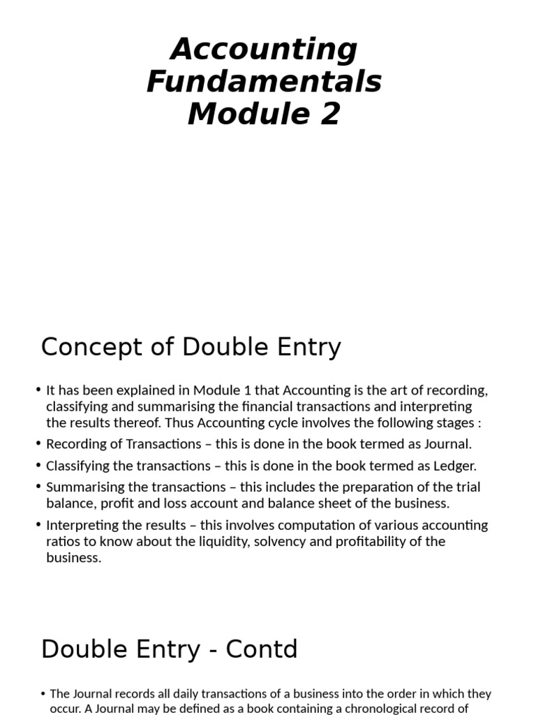 Double Entry Accounting Basics | PDF | Debits And Credits | Financial ...