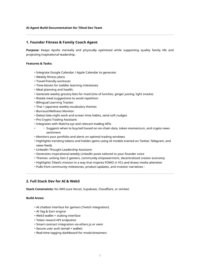 AI Agent Documentation for Tilted Dev Team | PDF | Artificial ...
